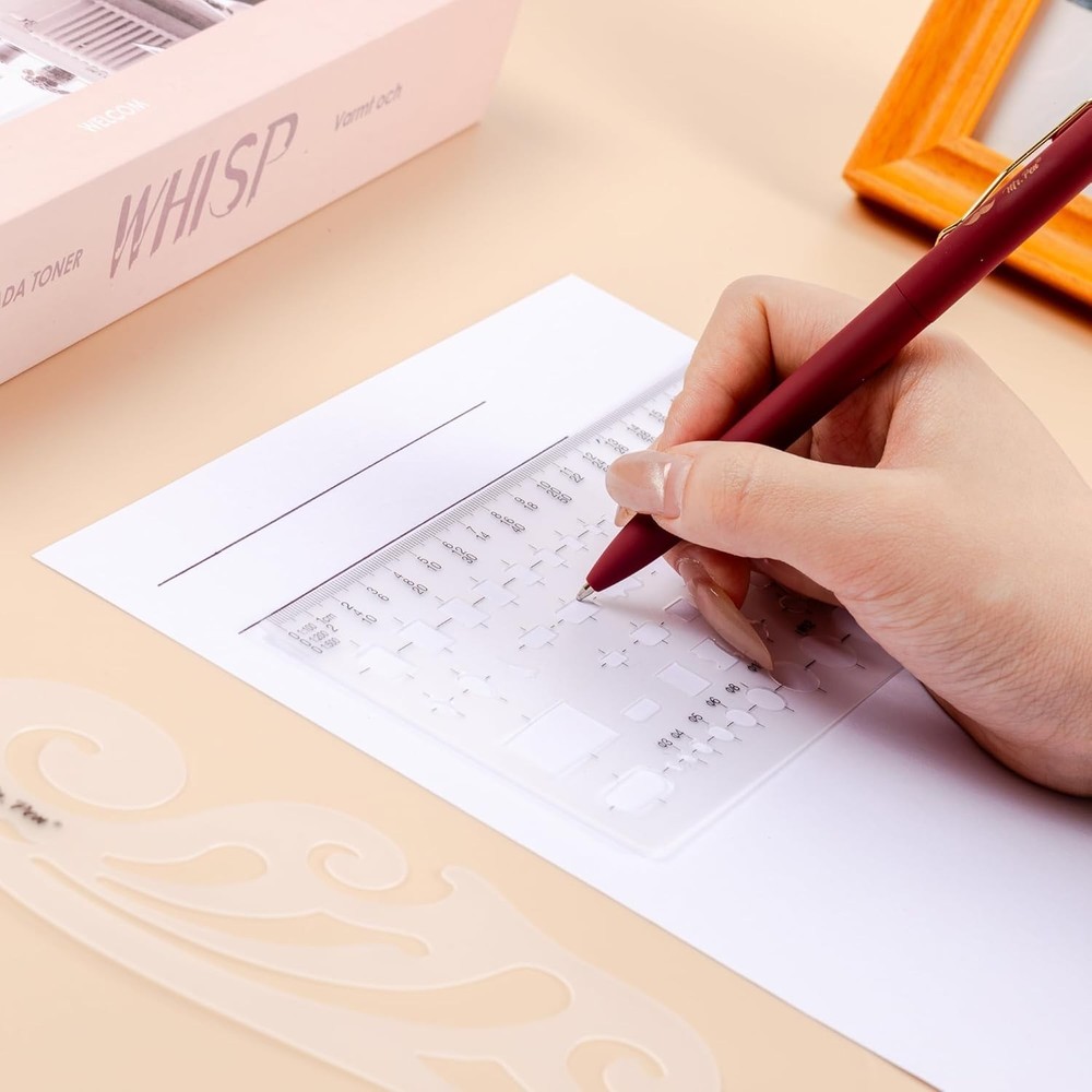 Mr. Pen Geometric Drawing Template Set: 2 Durable Plastic Stencils for Precision