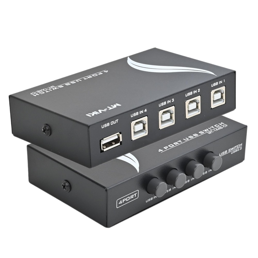 4 Port USB 2.0 Sharing Manual Switch Box Hub 4 PCS Share Switcher 1 USB Devic...
