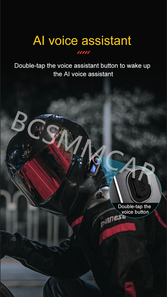 LCD Display Motorcycle Bluetooth Headphone Rider Helmet Intercom Headset TF Card
