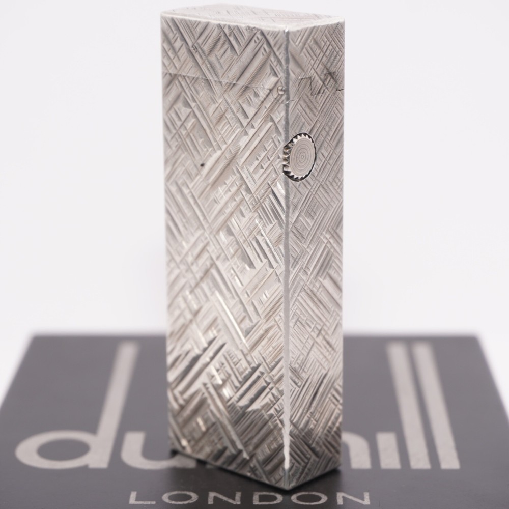 Rare Dunhill Lighter Silver Florentine Pattern-Ultrasonically cleaned_Working