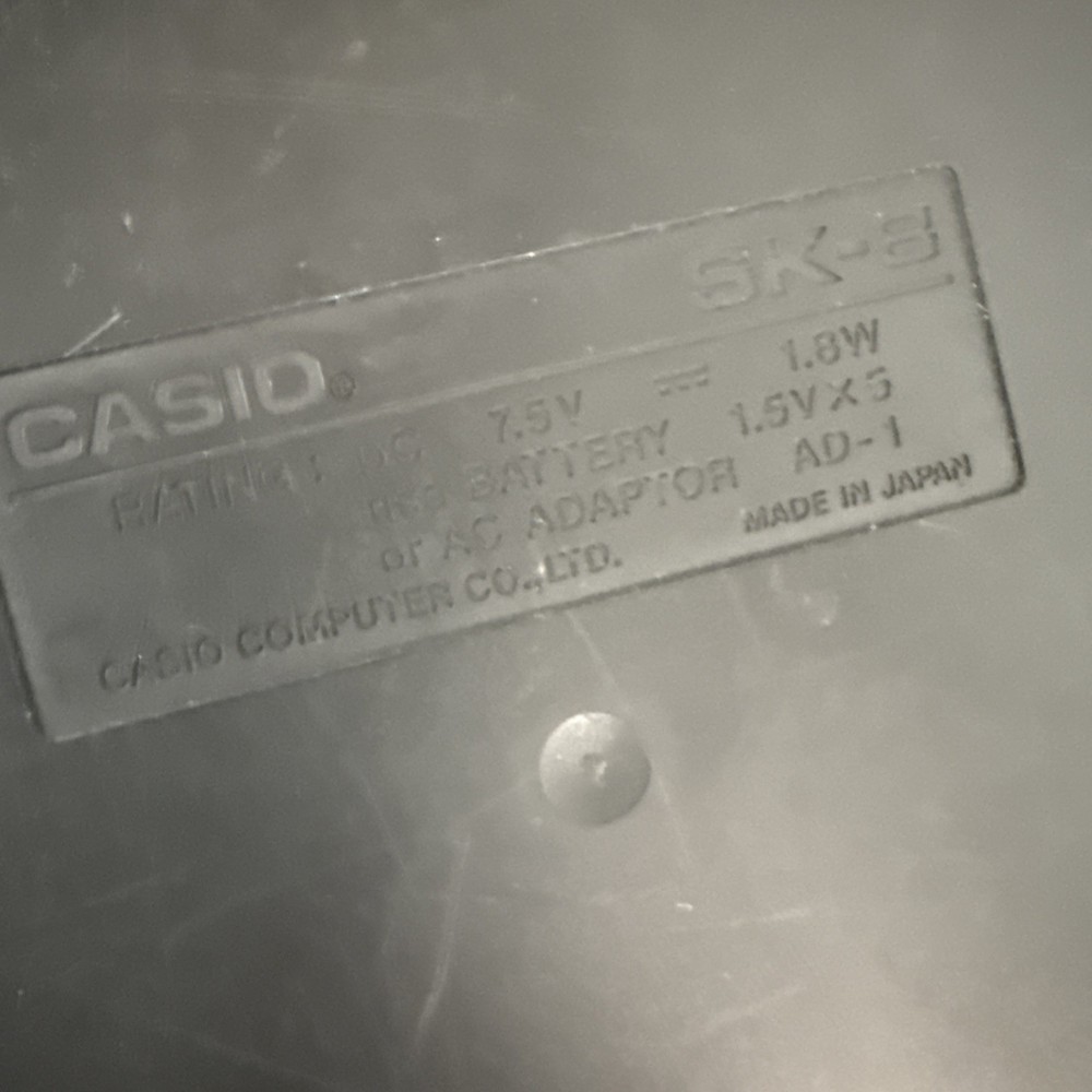 CASIO SK-8 SAMPLING KEYBOARD + ROM PACK