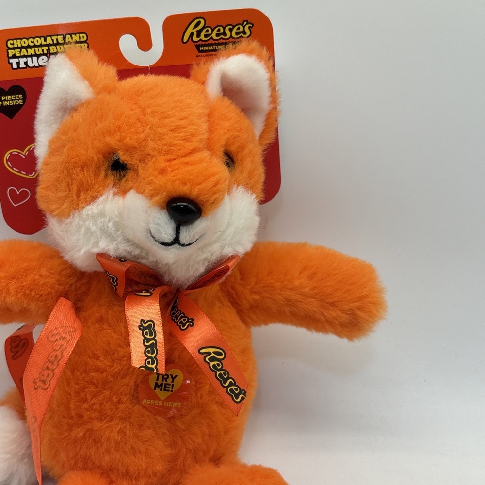Hershey's Chocolate Reese's Plush Toy Orange Singing Fox Tested & Working!