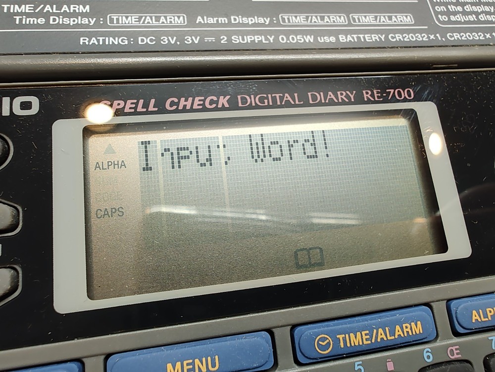Casio RE-700 Spell Check Digital Diary WORKS