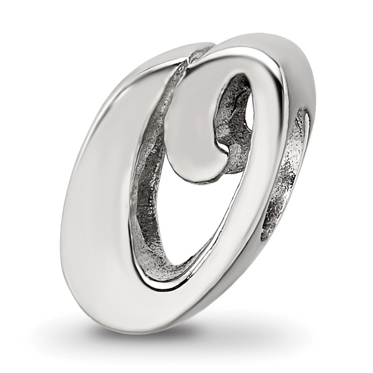 Silver Reflections Letter O Script Bead QRS1430O