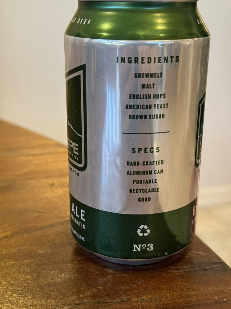 Upslope Brown Ale - Empty Beer Can Bottom Opened - Boulder Colorado