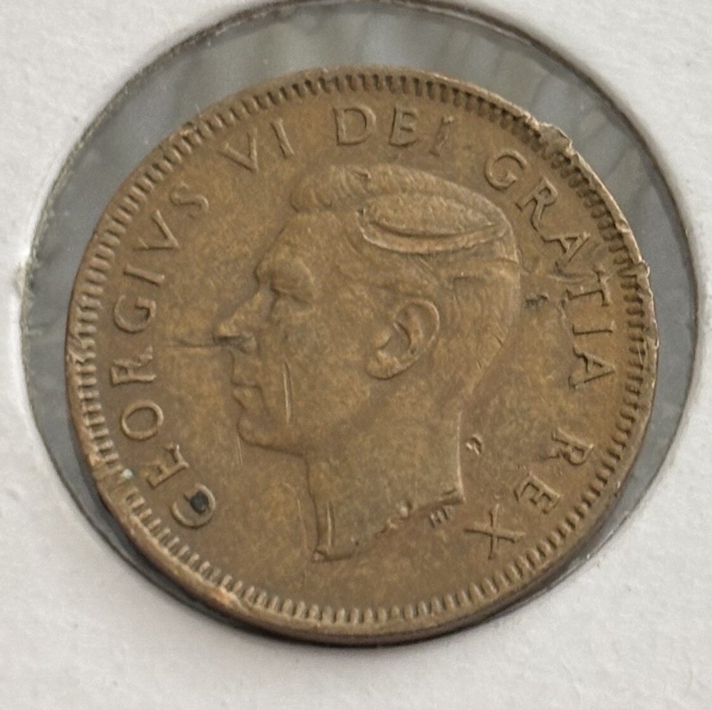 1948 A Between Denticle Canada 1 Cent One