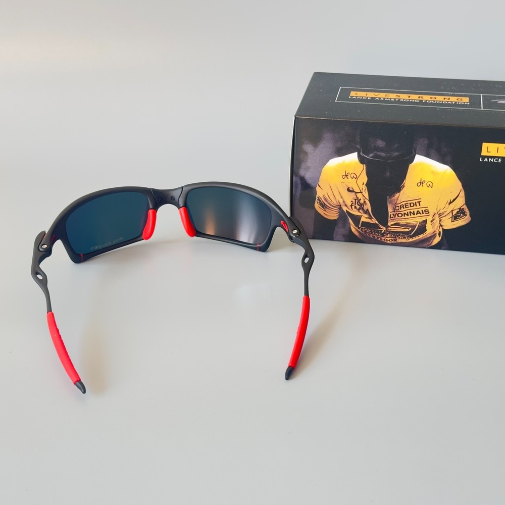 Oakley X-metal Squared Polarized Sunglasses Ruby Lenses/Black Frame