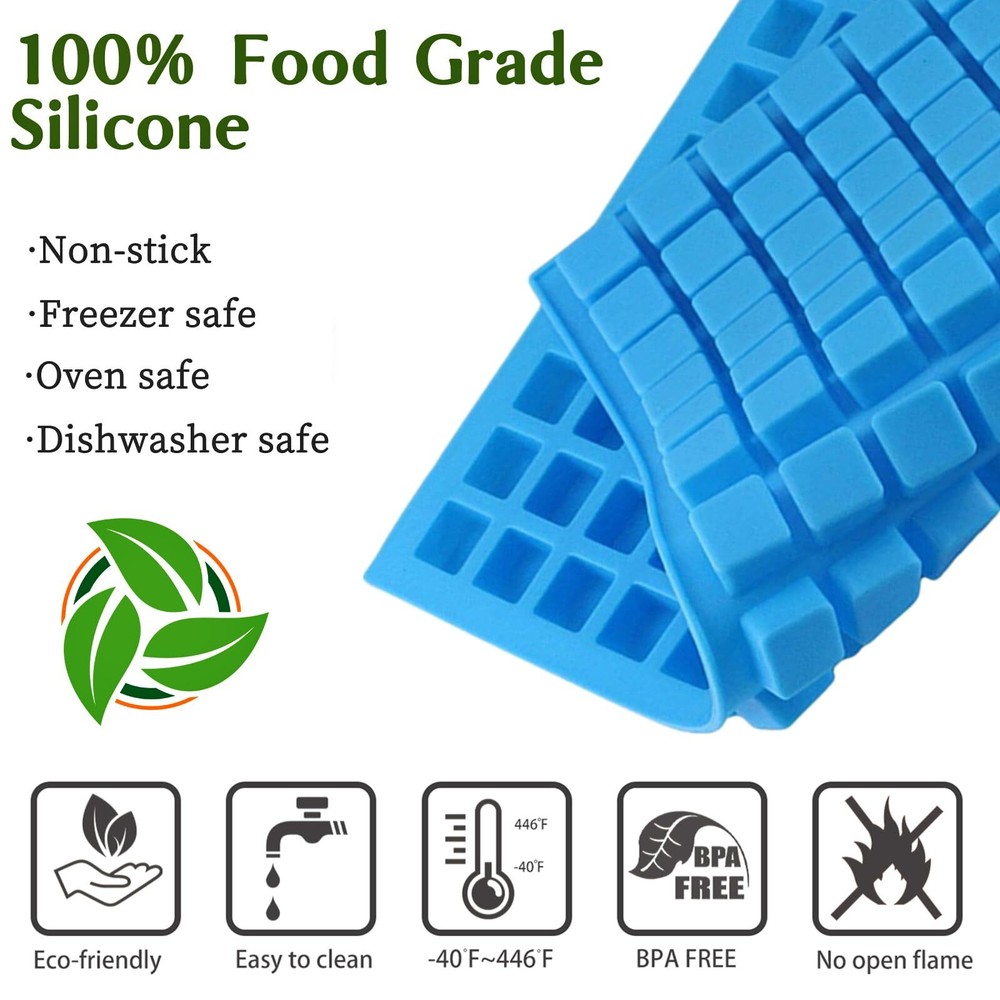 2 Pack Square Silicone Candy Molds for Gummy Chocolate Ice