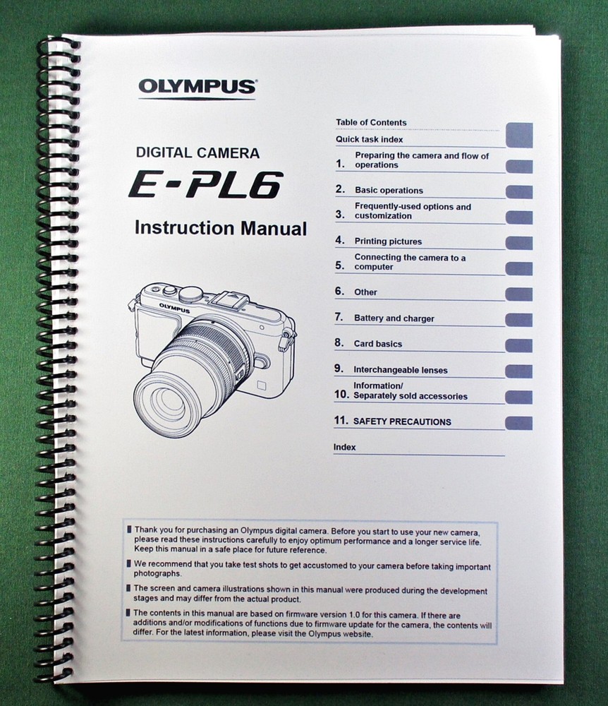 Olympus E-PL6 Instruction Manual: 137 Pages & Protective Covers!