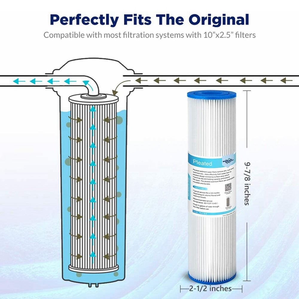 10 Inch Whole House Water Filter Housing Filtration System 10" x2.5" Cartridge