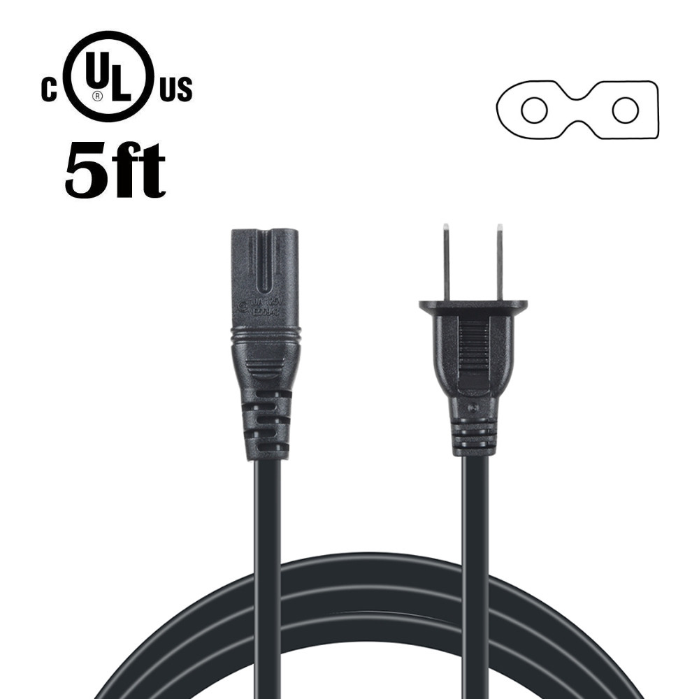 PwrON 5ft UL Power Cord Cable Lead for Polarized electronics BT-AC03 CD Player