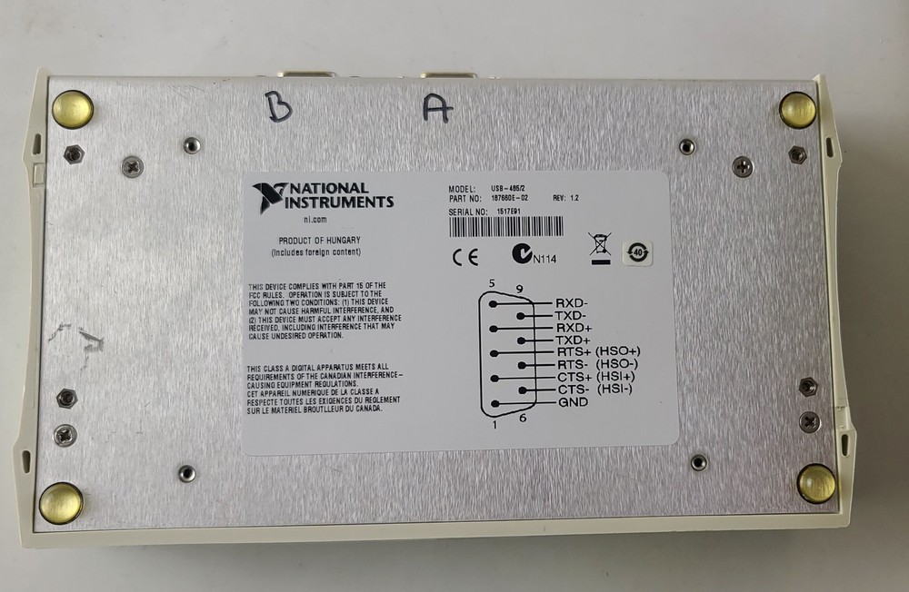 National Instruments USB-485/2 Serial Interface Device 187660E-02