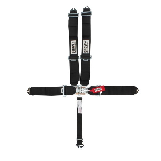 Crow 11004 Bolt-In 5-Point Racing Harness, Pull Down,Black