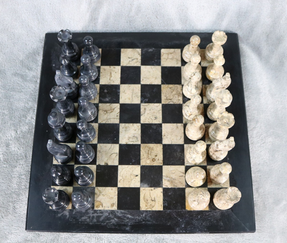 Marble Stone Handcrafted Chess Set w/ Case