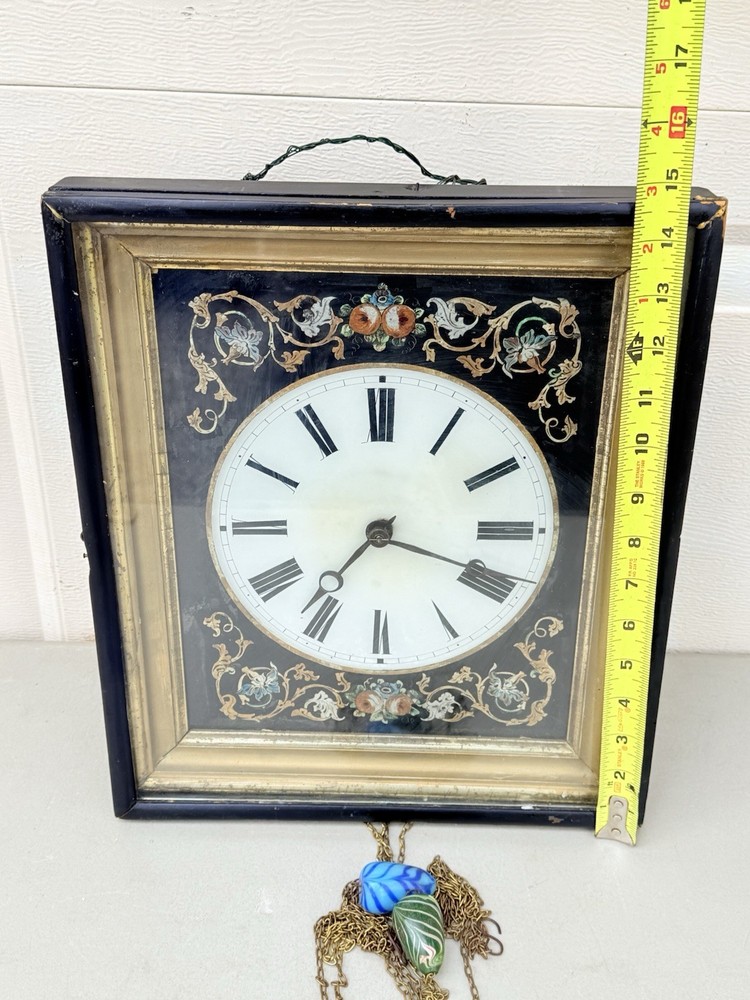 Antique Black Forest Picture Frame Wall Clock