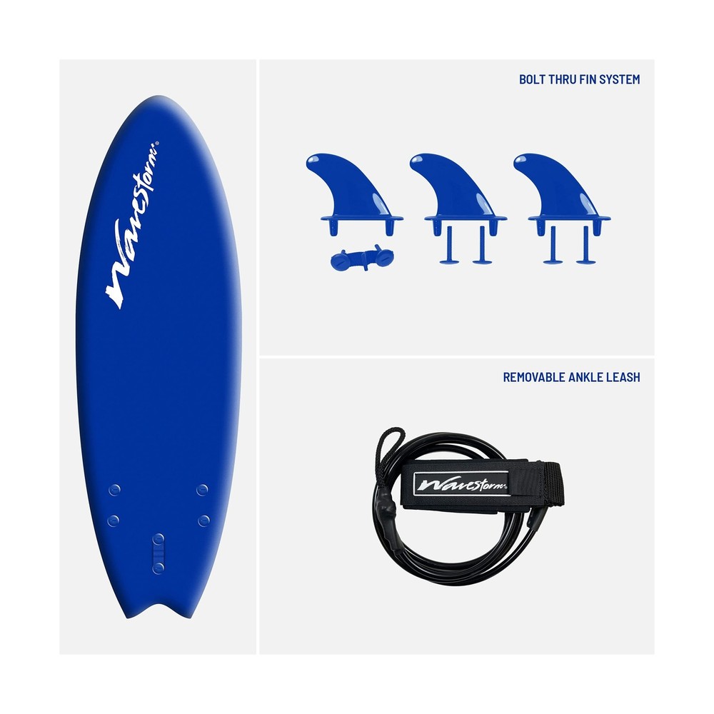 Wavestorm -Foam 5'6" Surfboard Navy Blue