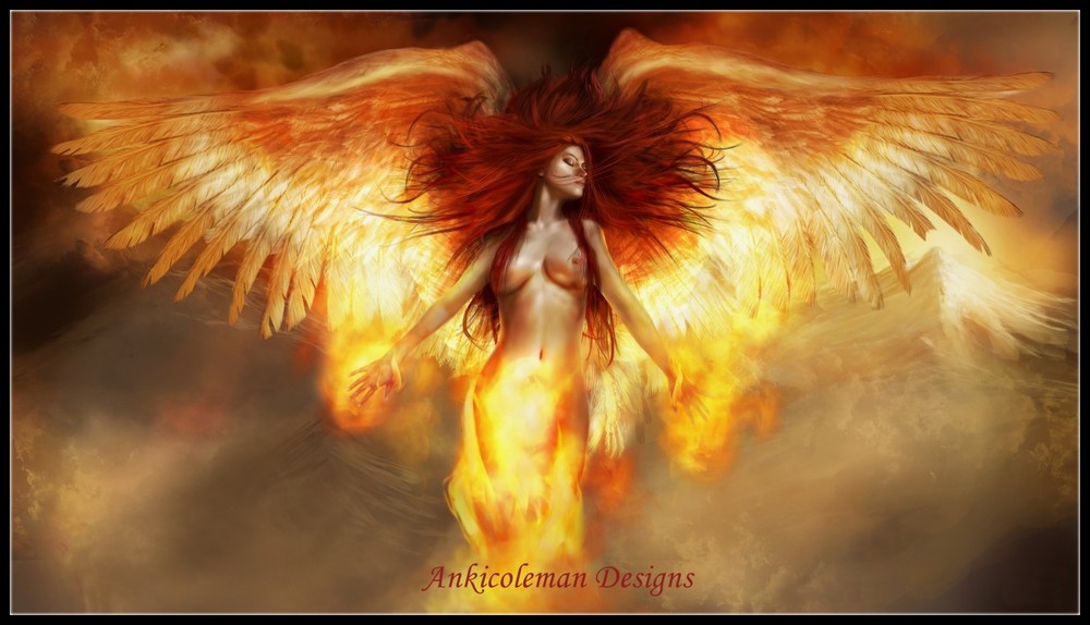 Fire Angel - DIY Chart Counted Cross Stitch Patterns Needlework for embroidery
