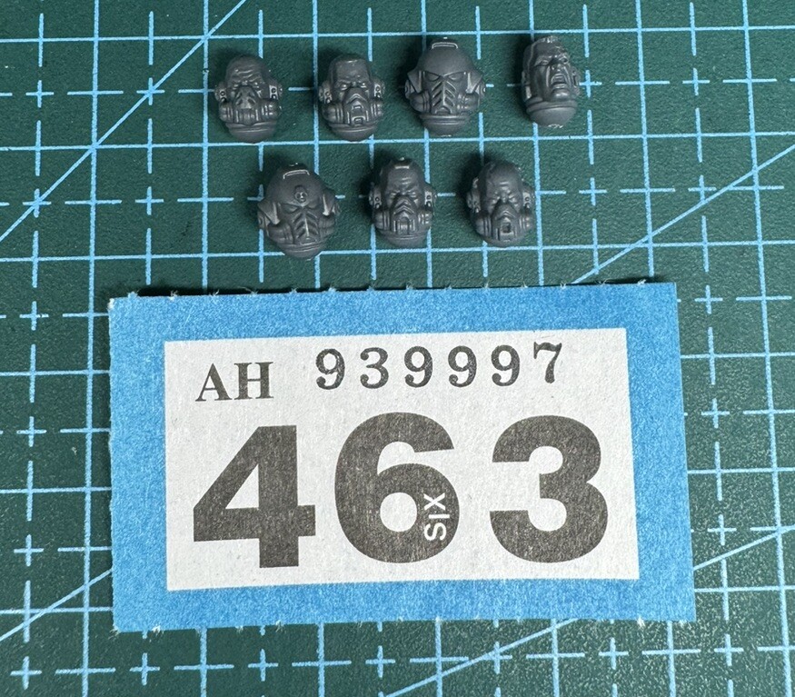 7 Space Marine Hellblaster Heads Helmets 40k Bits Horus Heresy Sergeant Captain