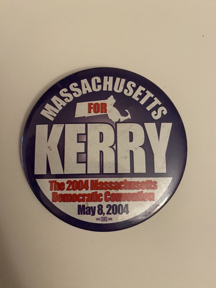 Massachusetts For Kerry 2004 Democratic Convention Pin Back Button P119