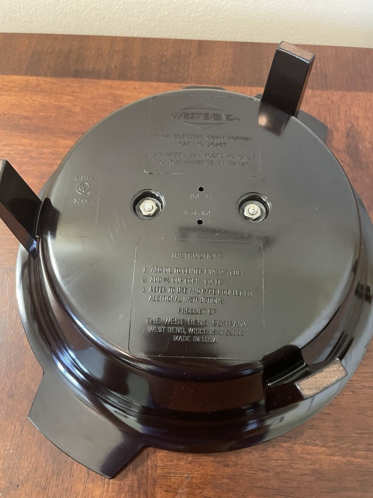 West Bend Buttermaric 4 Quart Automatic Corn Popper #25467 Replacement Base