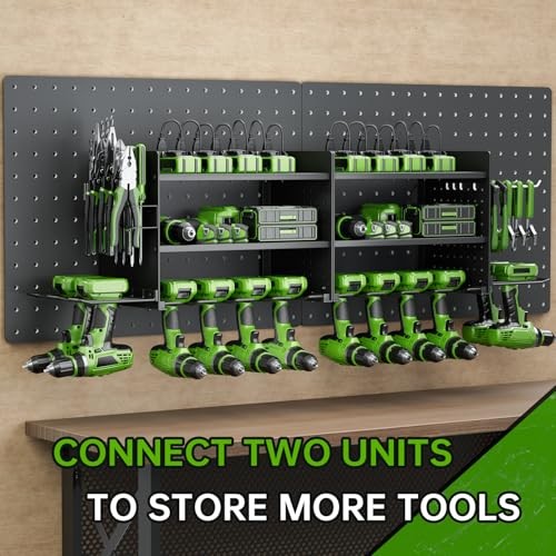 Power Tool Organizer, 3 Layer 8 Drill Holder Wall Mount, Tool Shelf and