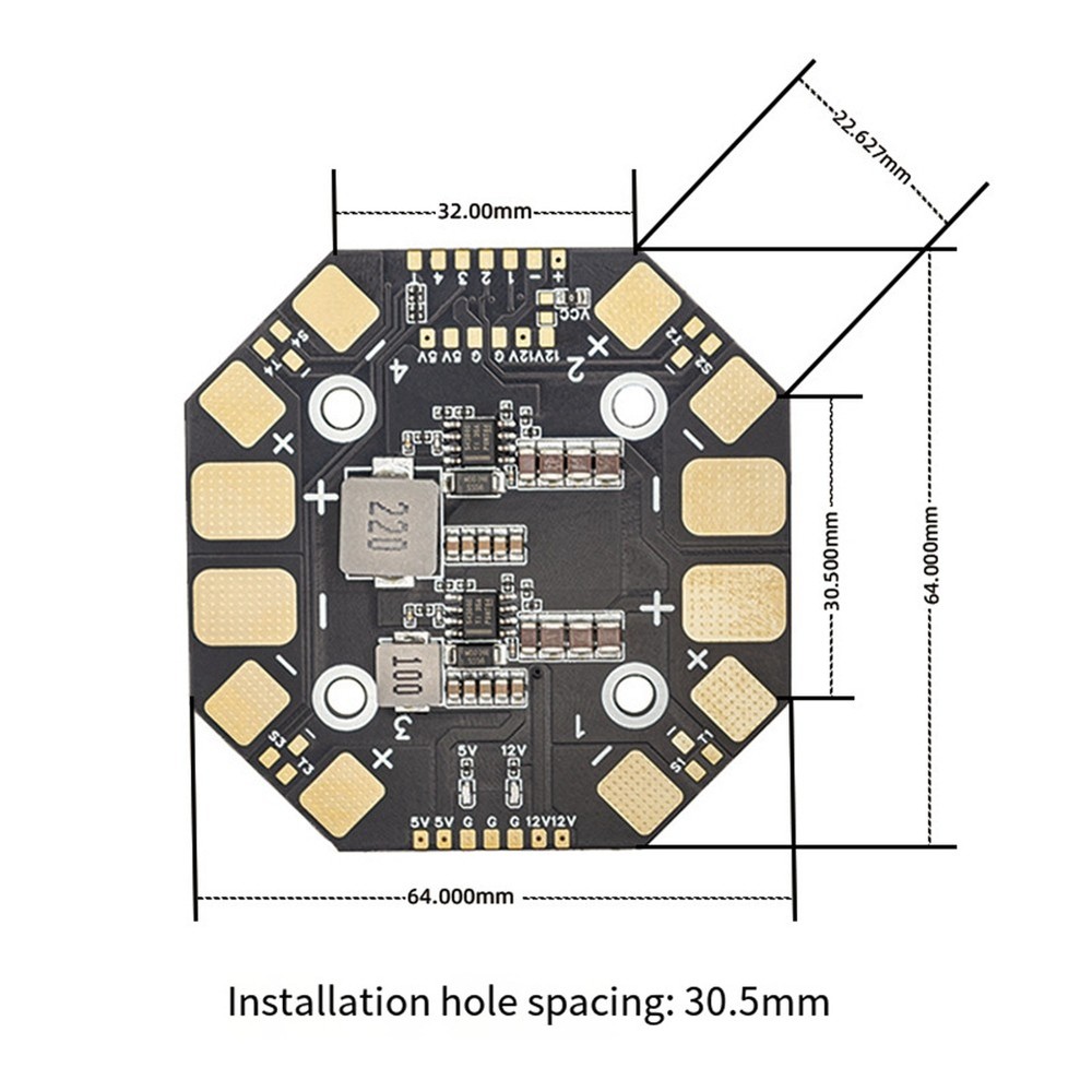 PDB400A 4-12S 400A PDB Distribution Board 400A Current Sensor 4-12S 30.5mm7791