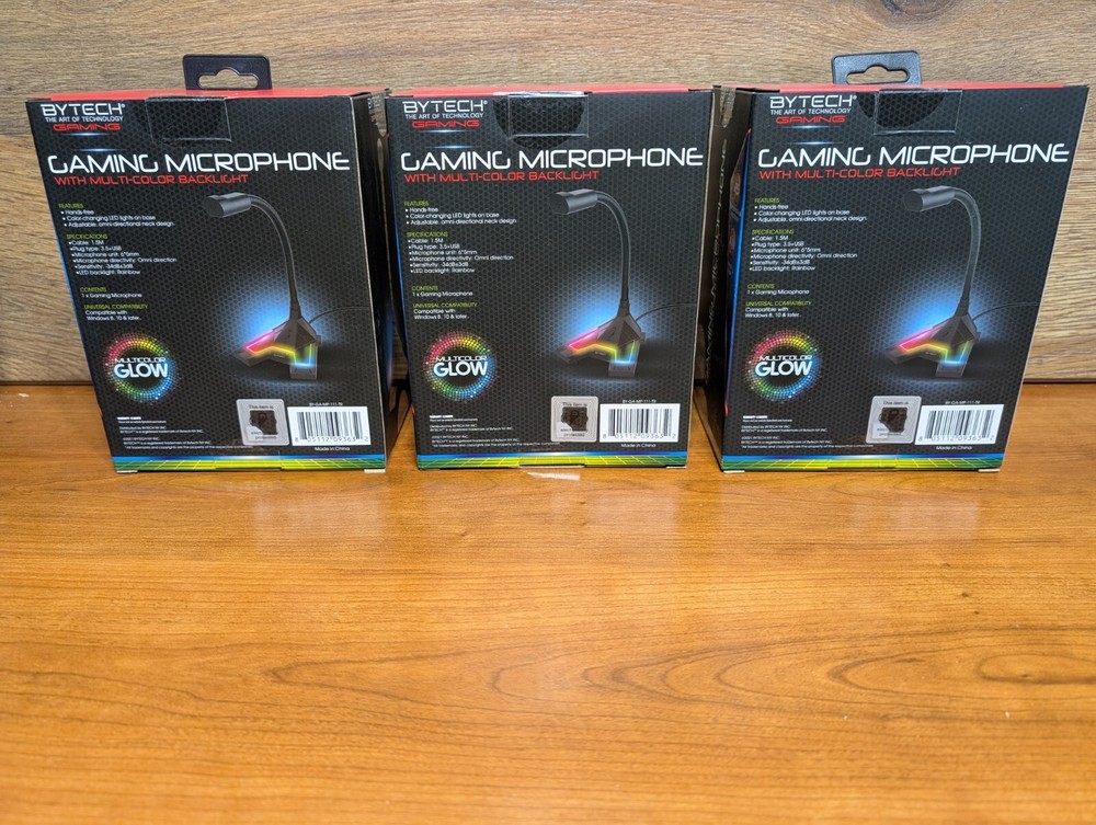 New Bytech Adjustable Gaming microphone - new- Multi Color Backlight Hands Free