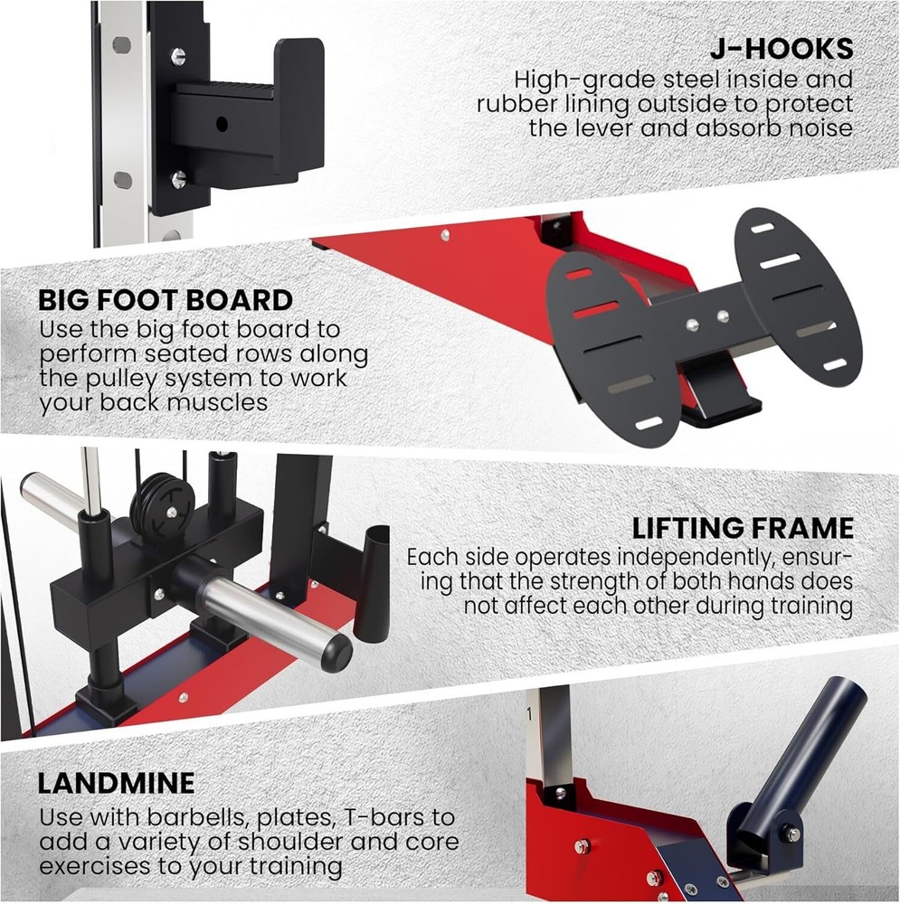 Power Cage Smith Machine - 3600lbs Multi-Functional Power Rack w/Cable Crossover