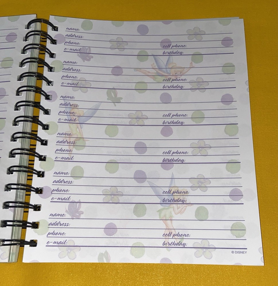 Disney Tinkerbell School Class Assignment Book Notebook Address Stickers RARE TX