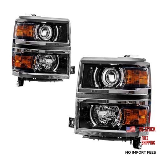 Headlight Assembly,Chrome Headlamp Chrome/for 2014-2015 Silverado 1500