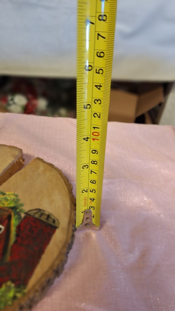 wood carving, hand made, Tractor & barn.