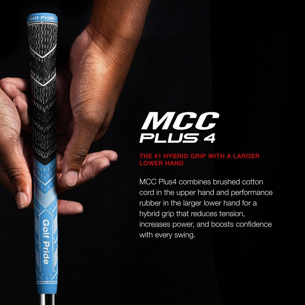 Golf Pride MCC Plus 4 Teams Light Blue/White Midsize Golf Grip