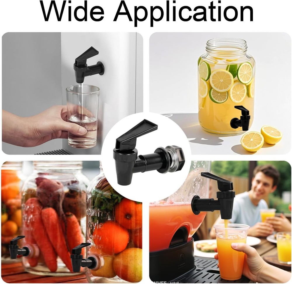 4 PCS Replacement Cooler Faucet Spigot, Leakproof Plastic Tap Set for Beverage D