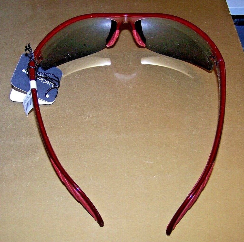 WRAP SUNGLASSES - RED METALLIC /GRAY LENS - 100% UV