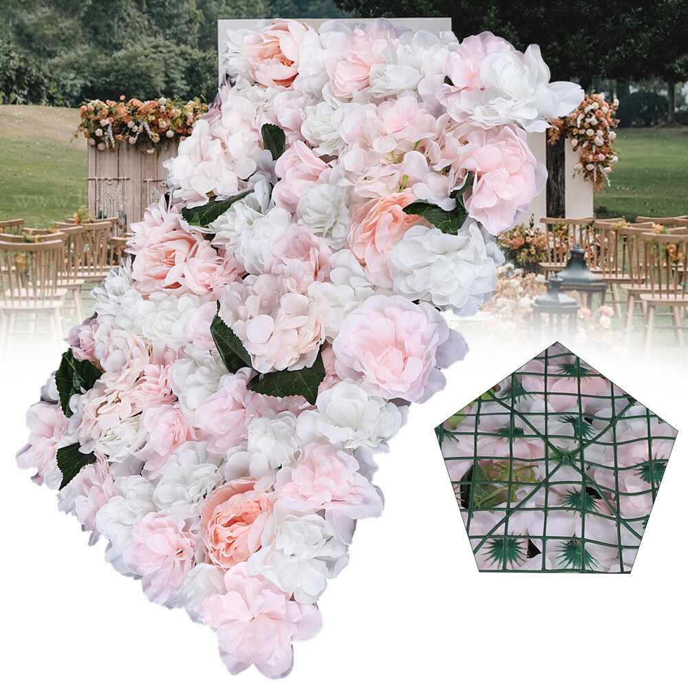 6pcs 60 x 40cm Artificial Rose Hydrangea Flower Wall Panel Wedding Venue Decor