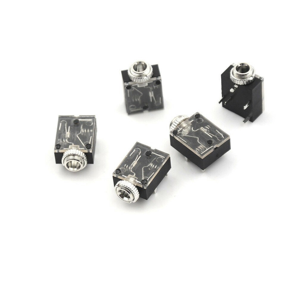 20 Pcs 5 Pin 3.5mm Audio Mono Jack Socket PCB Panel Mount for Headphone G