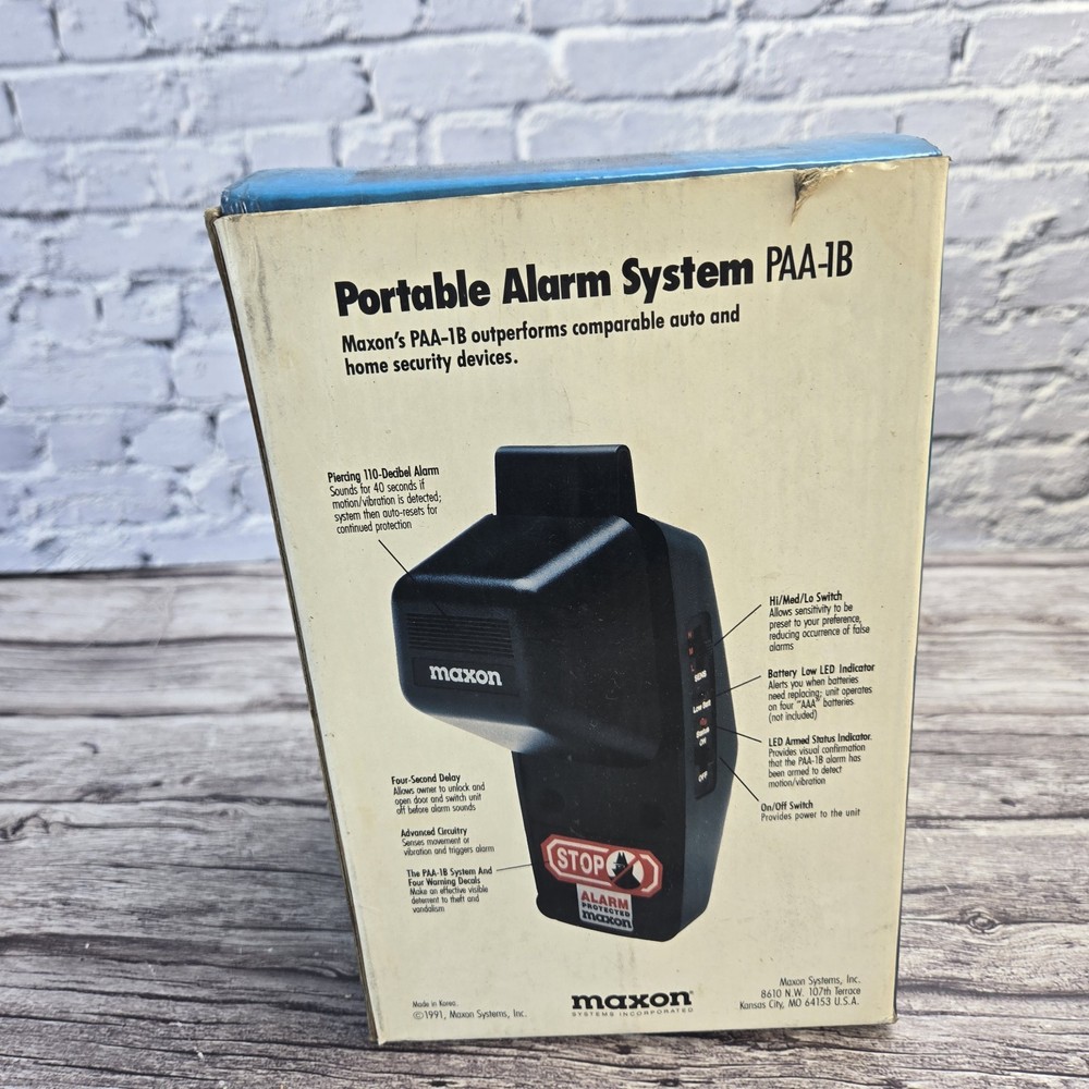 1991 Maxon Portable Alarm System PAA-1B