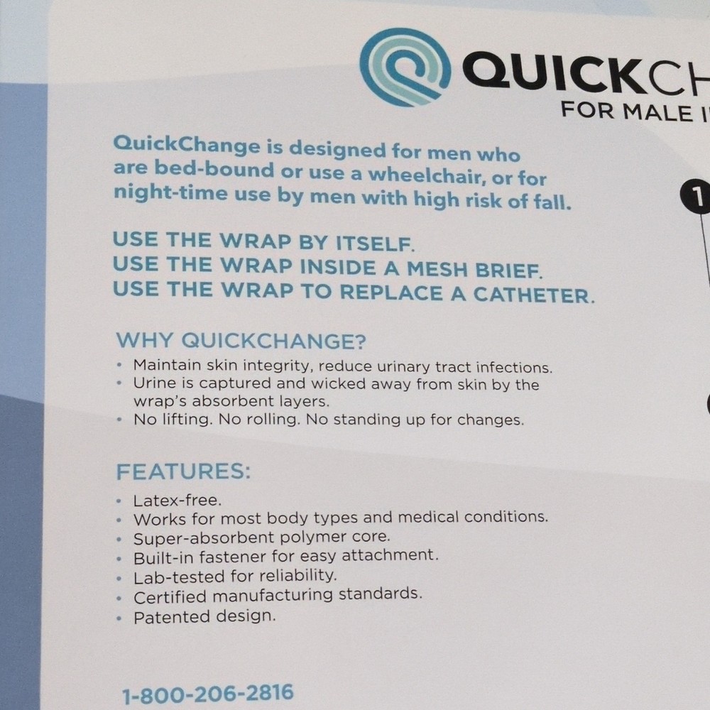 QuickChange Maximum Absorbency Men's Incontinence Wrap One Size, 8 Count