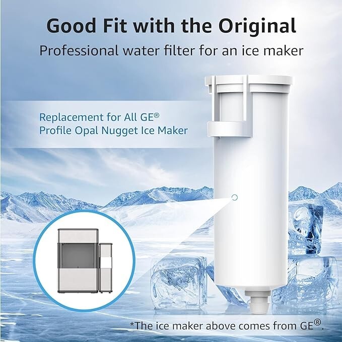 Replacement for GE® Opal Nugget Ice Maker Water Filter, NSF 42&372 Certified