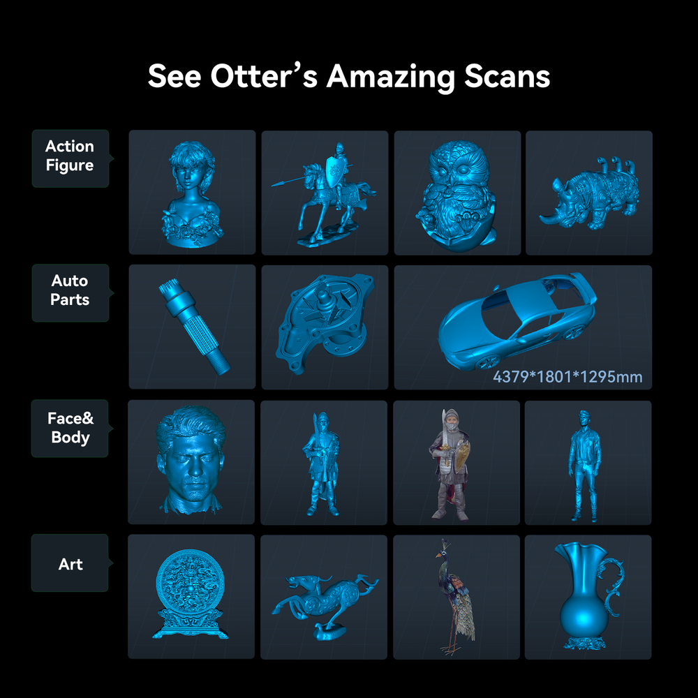 Used Creality Otter 3D Scanner 0.02mm Accuracy Handheld Capture SMALL&BIG Object