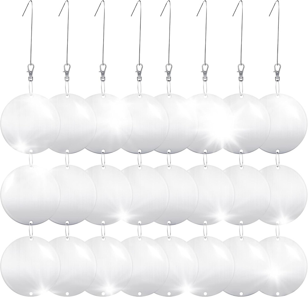 Reflective  Scare Discs Set, 24PCS Large Double-Sided  Deterrents for Outside,