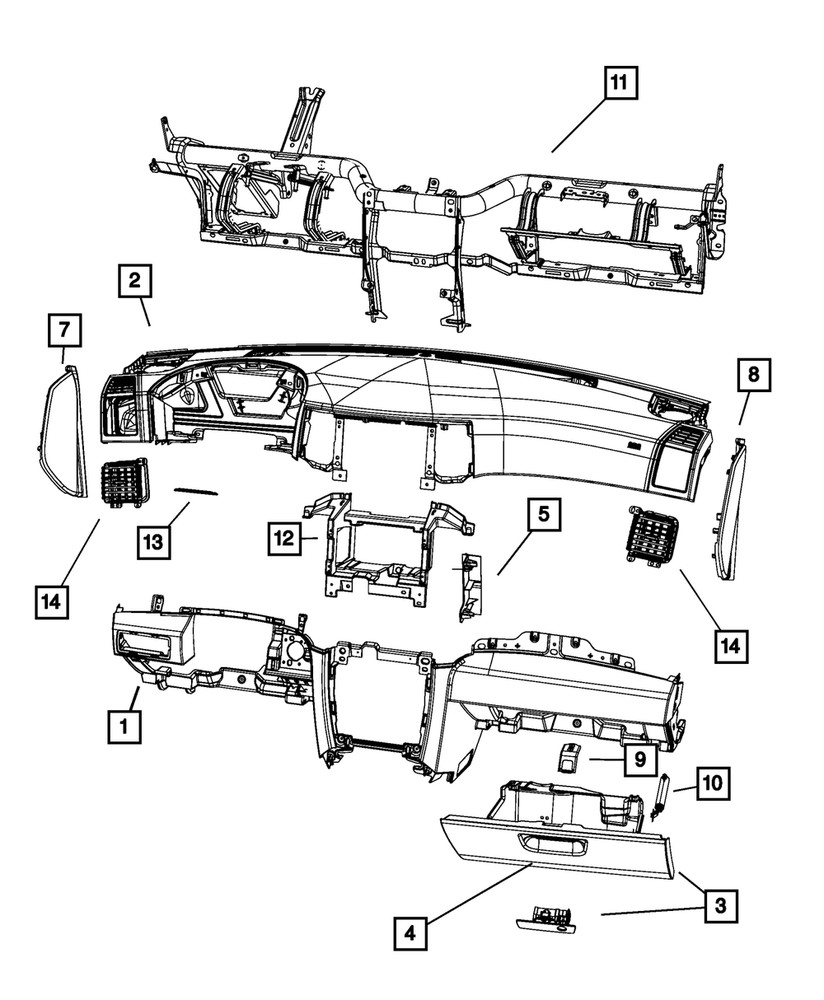 Genuine Mopar Instrument Panel End Cap Left 5HS95XDVAN