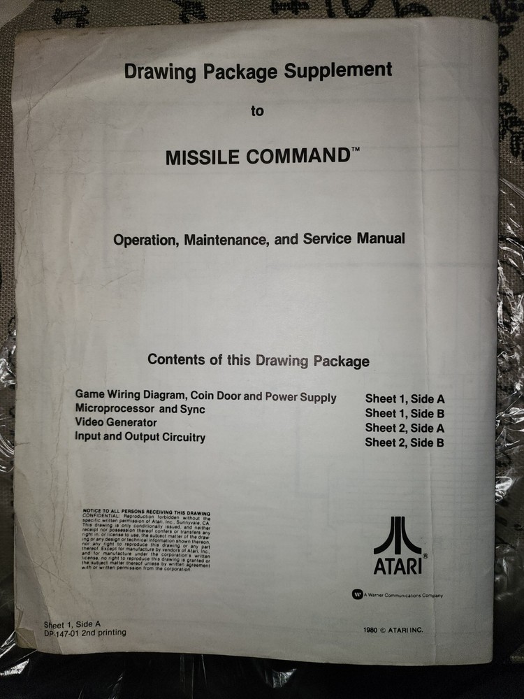 Missile Command Schematics Atari Arcade
