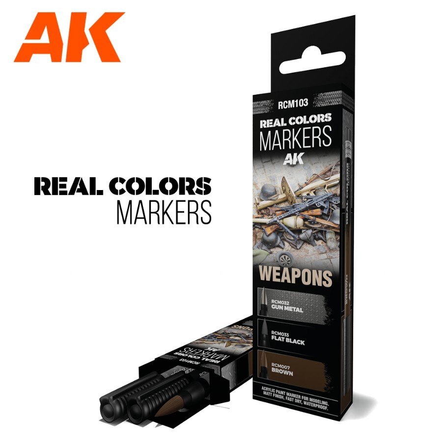 AK Interactive: Weapons - Acrylic Paint Marker Set - RCM103 - Markers