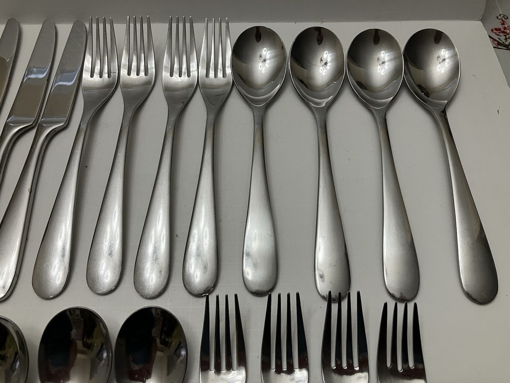 IKEA Stainless Cambridge Flatware Set 20 Pcs Knife Spoon Forks Tea + Extra 12