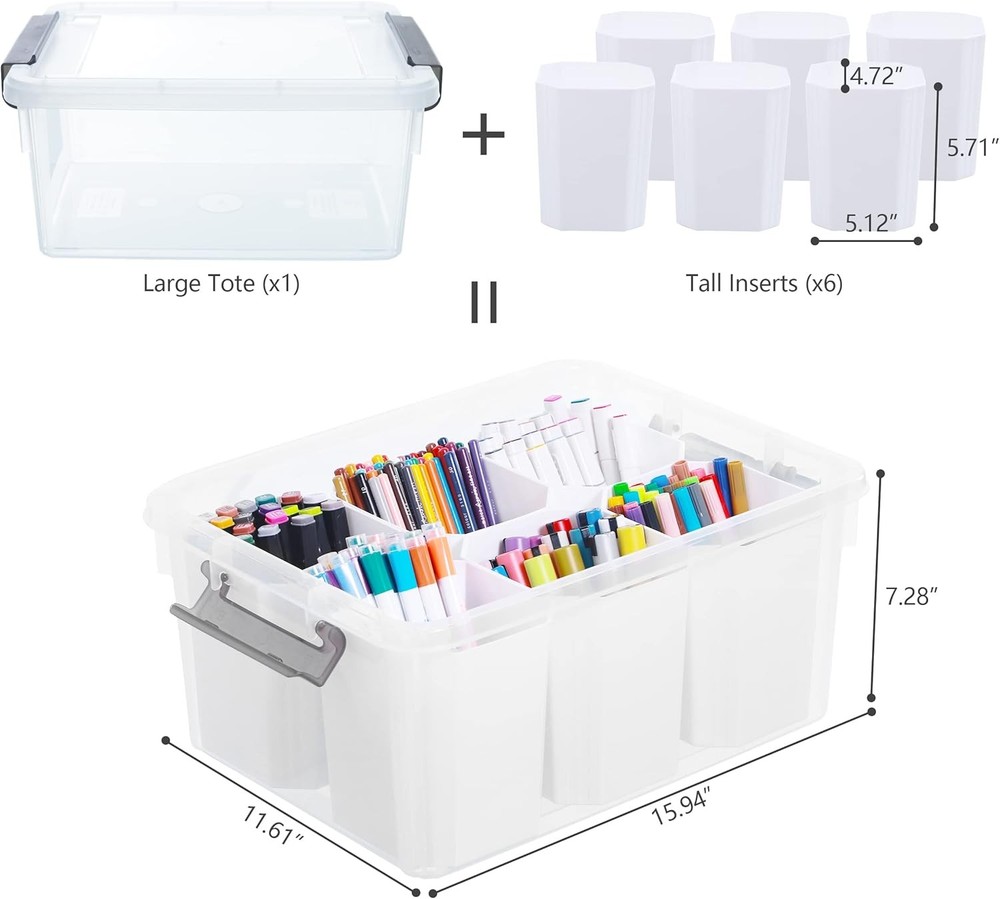 17-Quart Plastic Storage Bin Clear Storage Box with Lid Stackable