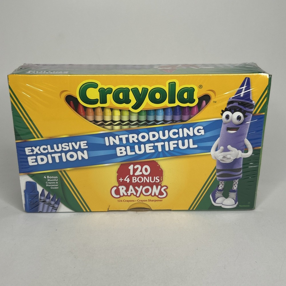 2017 Crayola Exclusive Edition 124 Crayon Box Set Introducing Bluetiful NEW
