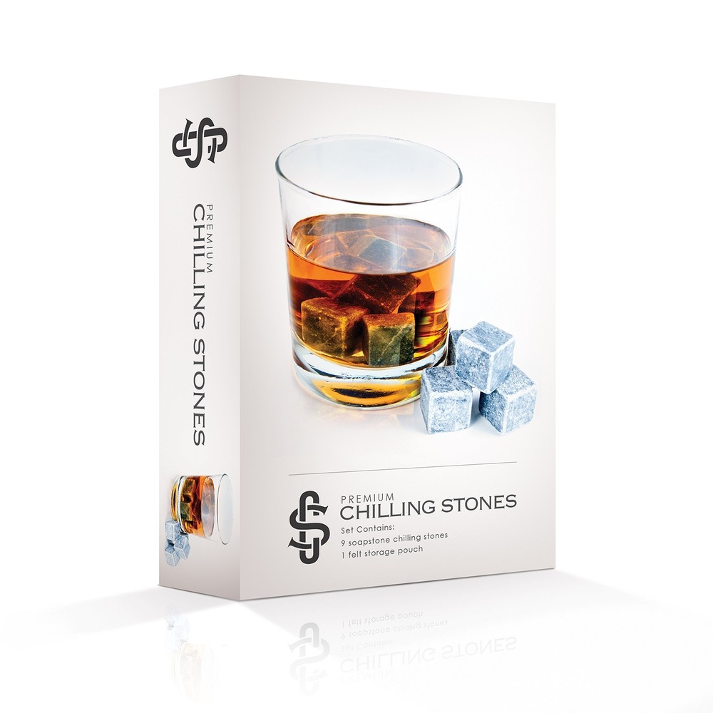 Stone Cask Chilling Stones - Soapstone 9 Piece Set with Storage Bag