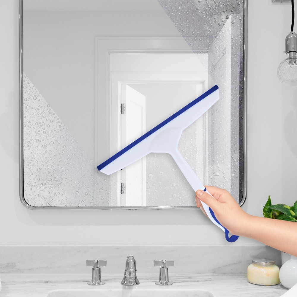 Superio 10" and 6"Window Rubber Squeegee with Hanging Loop, 2 pack Blue