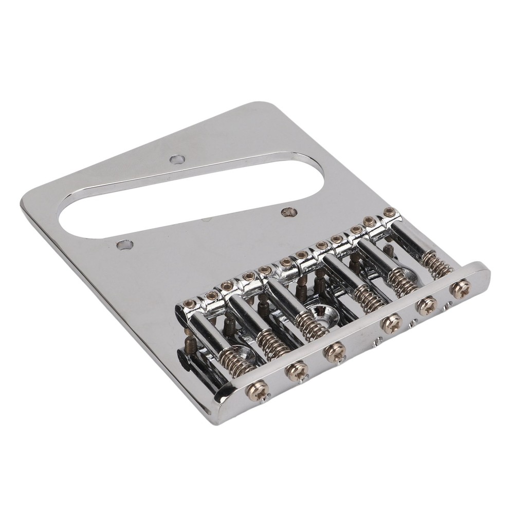 L Shape Guitar Bridge Replacement 6 Saddle Fixing String Pull Plate For TL E CHU